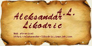 Aleksandar Likodrić vizit kartica